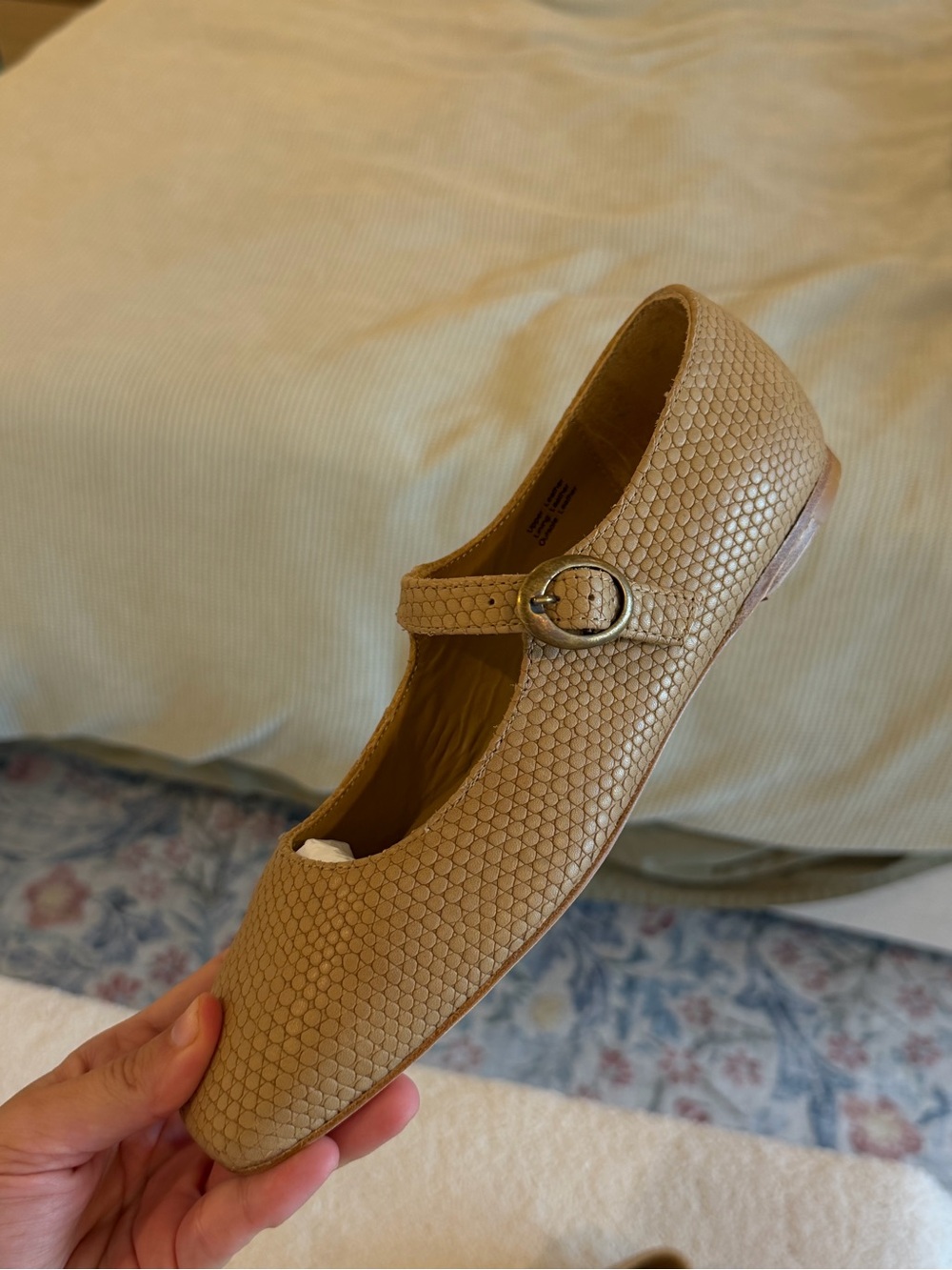 Nisolo Women's Tan Mary Jane Flats with Buckle Strap - Picture 2 of 4